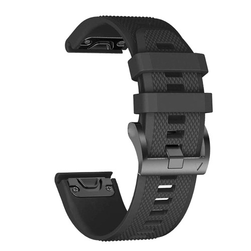 For Garmin Quatix 5 22mm Quick Release Silicone Watch Band(Black)