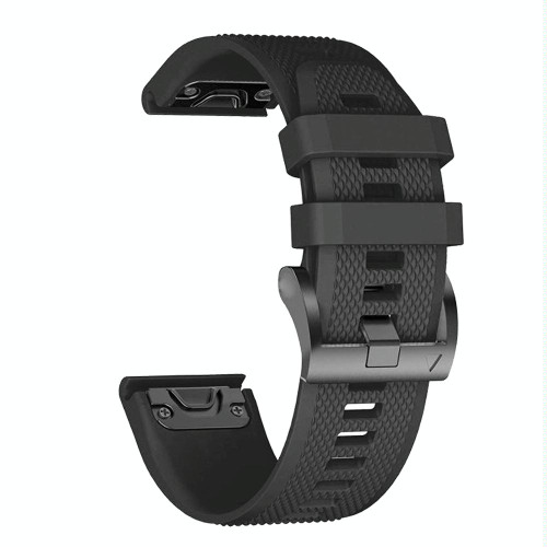 For Garmin Quatix 7 22mm Quick Release Silicone Watch Band(Black)