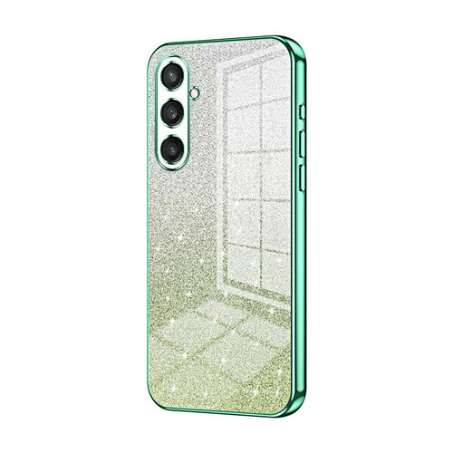 For Samsung Galaxy S23 FE 5G Gradient Glitter Powder Electroplated Phone Case(Green)