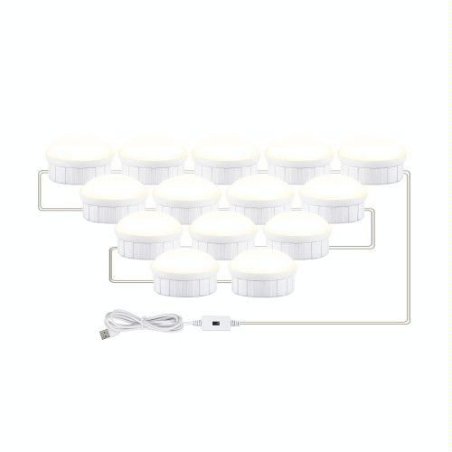 LED Makeup Mirror Light Beauty Fill Light Hand Sweep Sensor Mirror Front Light, Power source: 14 Bulbs(Natural White)