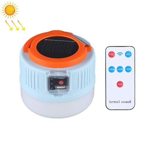 Solar Camping Light Household Outdoor LED Lighting Bulb Light, Style: 508 Remote Control (Blue Orange)