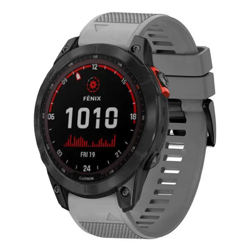 For Garmin Fenix 7X Solar 26mm Quick Release Silicone Watch Band(Grey)