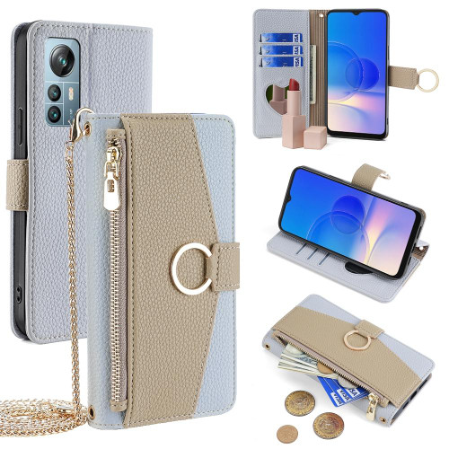 For Blackview A85 Crossbody Litchi Texture Leather Phone Case(Blue)