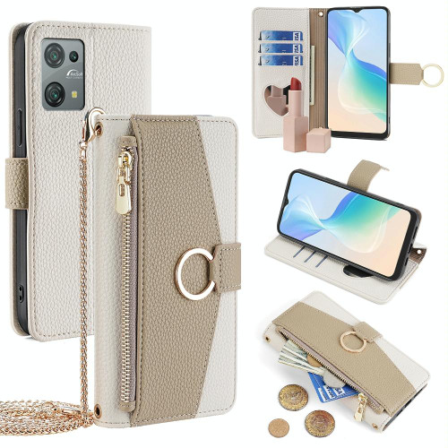 For Blackview Oscal C30 / Oscal C30 Pro Crossbody Litchi Texture Leather Phone Case(White)