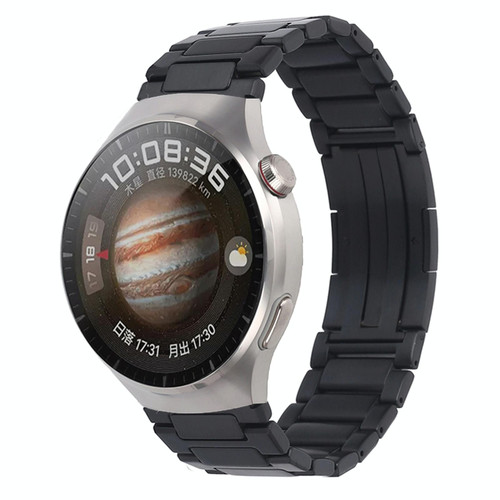 For Huaei Watch 3 Pro New H-Shaped Folding Buckle Stainless Steel Metal Watch Band(Black)