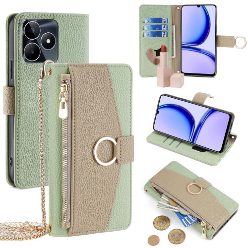 For Realme C53 4G / Narzo N53 4G Crossbody Litchi Texture Leather Phone Case(Green)