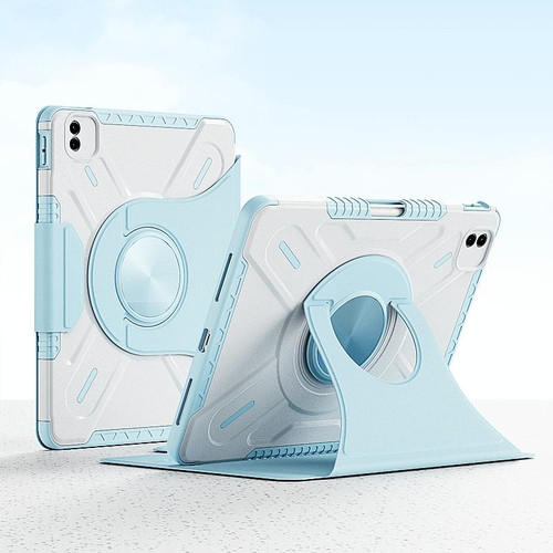 For iPad Air 10.9 2022 / 2020 X-Shaped Rotation Smart Leather Tablet Case(Blue)