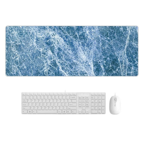 300x800x3mm Marbling Wear-Resistant Rubber Mouse Pad(Blue Marble)