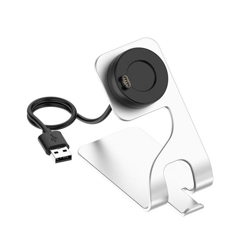 JUNSUNMAY For Garmin Venu 3 / Venu 3S USB Port Aluminum Alloy Watch Charger Holder, Length: 1.5m(Silver)