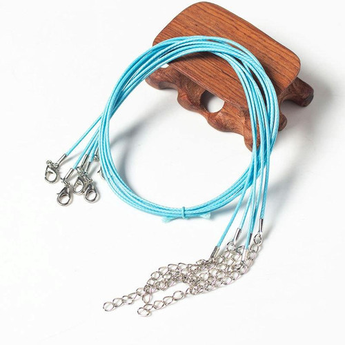 100 PCS Crystal Pendant Necklace Rope Jewelry Lanyard(Lake Blue) 100 PCS Crystal Pendant Necklace Rope Jewelry Lanyard(Lake Blue)