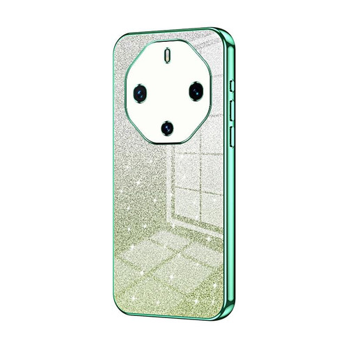 For Huawei Mate 60 RS Ultimate Gradient Glitter Powder Electroplated Phone Case(Green)