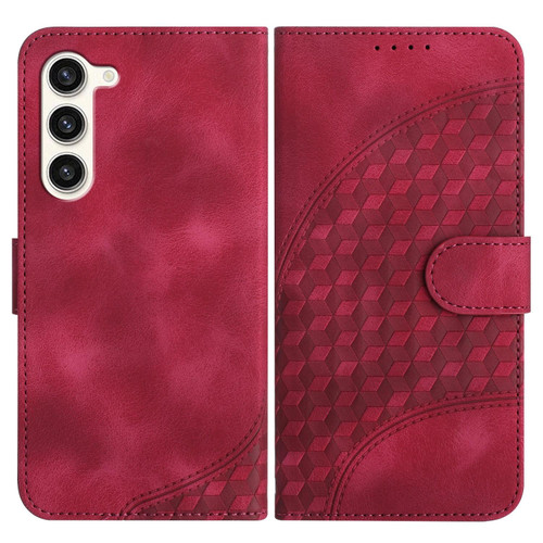 For Samsung Galaxy S23+ 5G YX0060 Elephant Head Embossed Phone Leather Case with Lanyard(Rose Red)