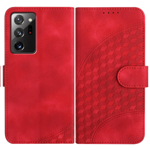 For Samsung Galaxy Note20 Ultra YX0060 Elephant Head Embossed Phone Leather Case with Lanyard(Red)