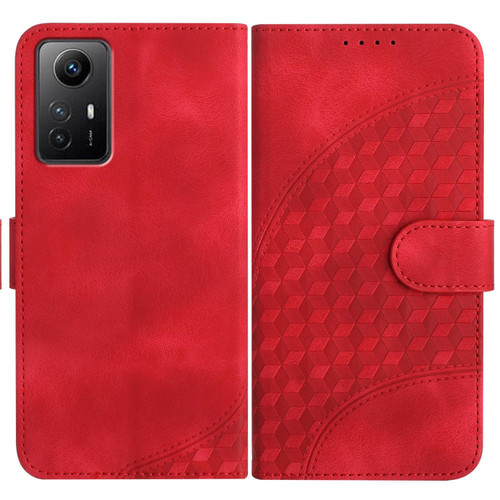 For Xiaomi Redmi Note 12S 4G Global YX0060 Elephant Head Embossed Phone Leather Case with Lanyard(Red)