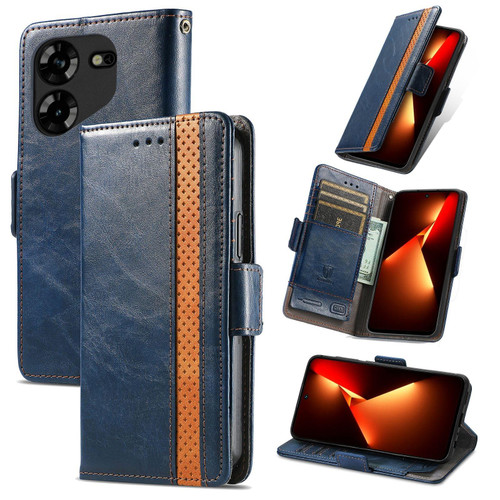 For Tecno Spark 10 Pro CaseNeo Splicing Dual Magnetic Buckle Leather Phone Case(Blue)