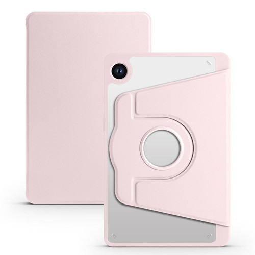 For Samsung Galaxy Tab A9 Acrylic 360 Degree Rotation Smart Tablet Leather Case(Sand Pink)