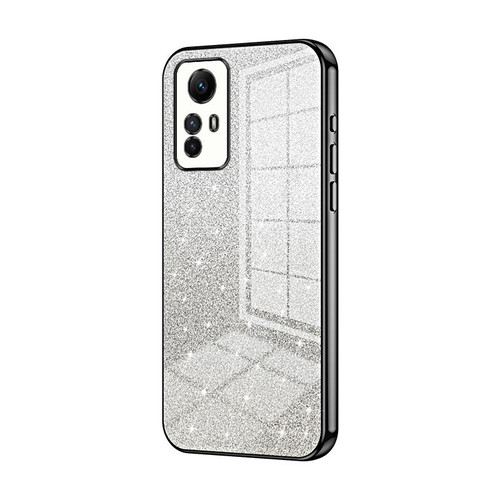 For Xiaomi Redmi Note 12S Gradient Glitter Powder Electroplated Phone Case(Black)