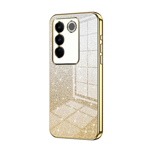For vivo S16 Pro / S16 / V27 / V27 Pro Gradient Glitter Powder Electroplated Phone Case(Gold)