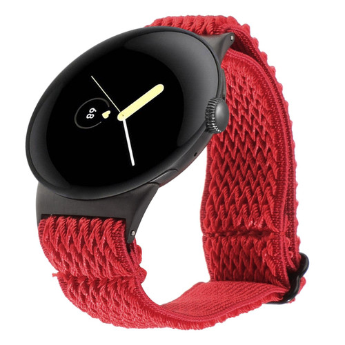 For Google Pixel Watch 2 / Pixel Watch Wave Braided Nylon Watch Band(Red)