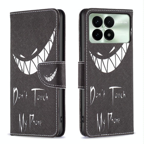 For Xiaomi Redmi K70E Colored Drawing Pattern Leather Phone Case(Smirk)