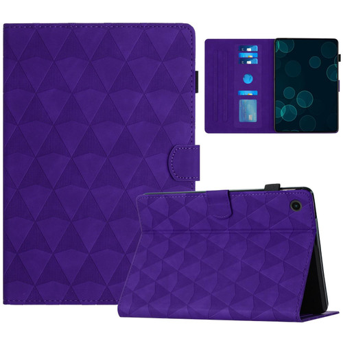 For Lenovo Tab M10 3rd Gen Diamond Texture Embossed Leather Smart Tablet Case(Purple)