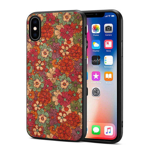 For iPhone XS / X Four Seasons Flower Language Series TPU Phone Case(Summer Red)