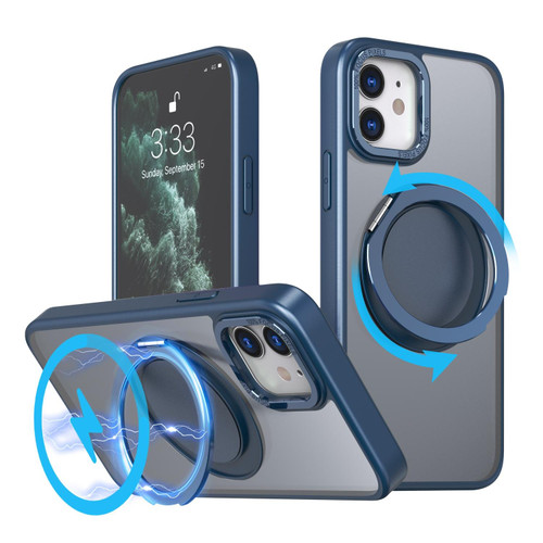 For iPhone 11 360-degree Rotating MagSafe Magnetic Holder Phone Case(Navy Blue) For iPhone 11 360-degree Rotating MagSafe Magnetic Holder Phone Case(Navy Blue)