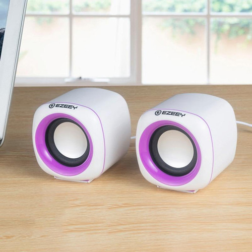 YEEZE A1 Multimedia USB2.0 Desktop Speaker Mini Computer Notebook Speaker(White Purple)