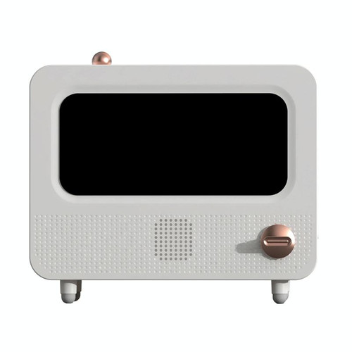 USB White Noise Simulation Flame Fire Furnace Aromatherapy Machine Indoor Large Spray Measurement Humidifier(White)