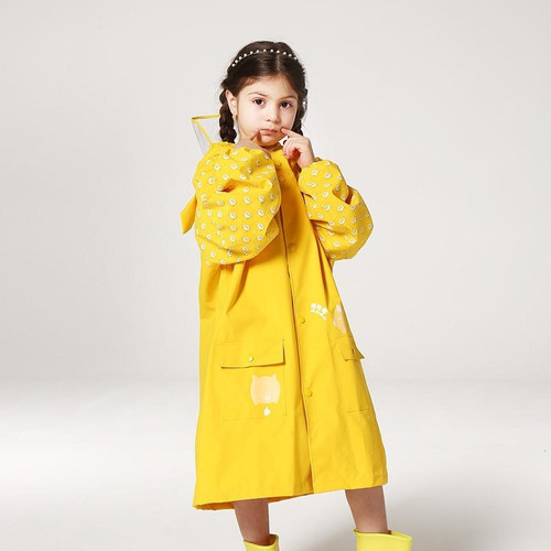 Siamese Children Raincoat Hooded Raincoat, Size: XXL(Yellow)