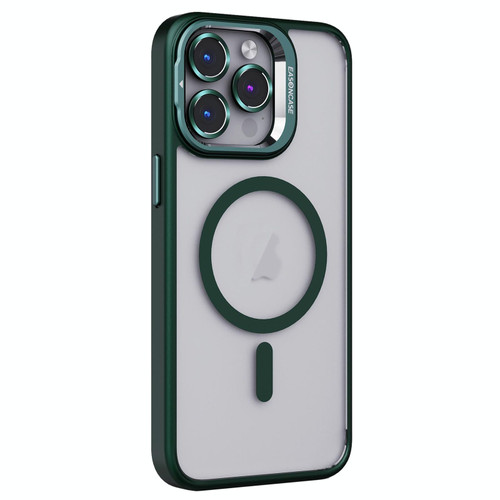 For iPhone 14 Pro Max Invisible Lens Holder PC + TPU Frosted MagSafe Phone Case(Green)
