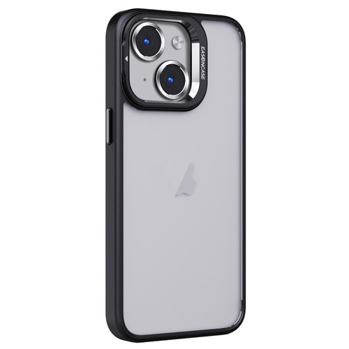 For iPhone 14 Invisible Lens Holder PC + TPU Frosted Phone Case(Black)