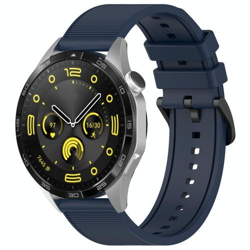 For Huawei Watch GT 2E 22mm Textured Silicone Solid Color Watch Band(Midnight Blue)