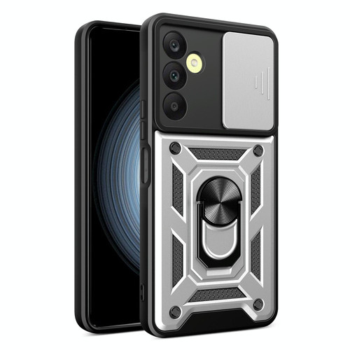 For Samsung Galaxy A25 5G Sliding Camera Cover Design TPU+PC Phone Case(Silver)