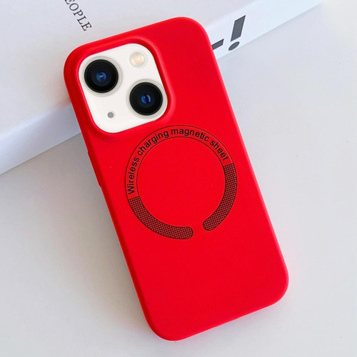 For iPhone 14 MagSafe Magnetic Liquid Silicone Phone Case(Red)
