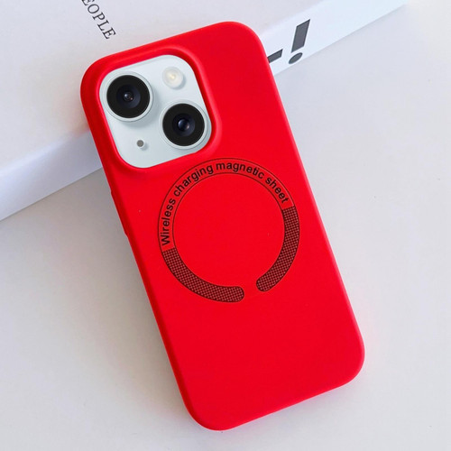 For iPhone 15 Plus MagSafe Magnetic Liquid Silicone Phone Case(Red)