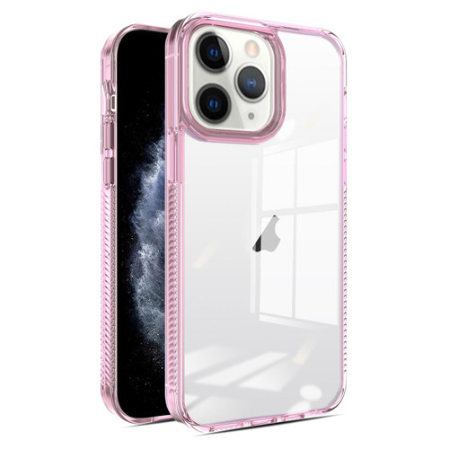 For iPhone 11 Pro Max 2.5mm Anti-slip Clear Acrylic Hybrid TPU Phone Case(Pink)