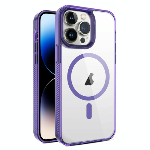 For iPhone 14 Pro Max 2.5mm MagSafe Acrylic Hybrid TPU Phone Case(Deep Purple)