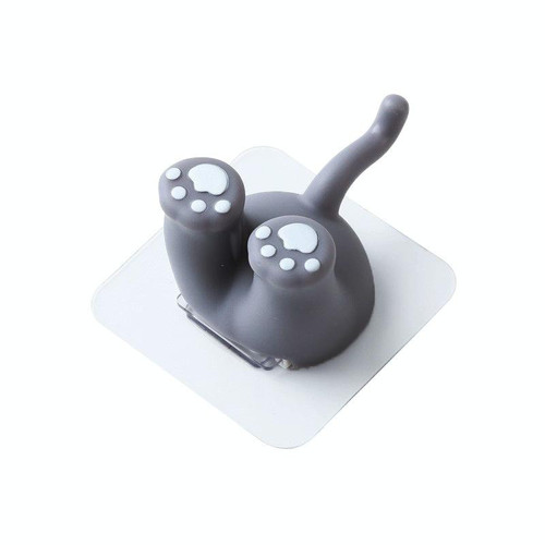 Cartoon Animal Punch-free Hook Traceless Plug Holder Bathroom Cute Toothbrush Hanger, Spec: Cat Tail