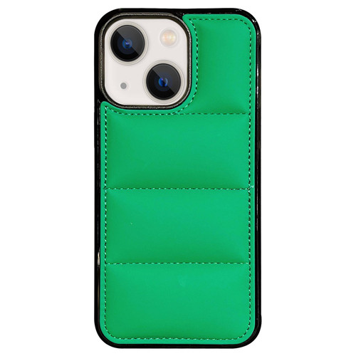 For iPhone 14 Big Hole Eiderdown Airbag Phone Case(Green)