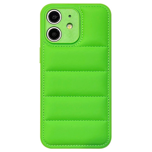 For iPhone 12 Fine Hole Eiderdown Airbag Phone Case(Green)