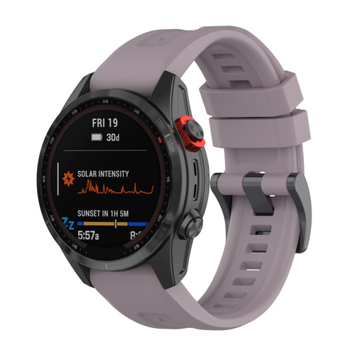 For Garmin Instinct 2 / Instinct Solid Color Black Buckle Silicone Quick Release Watch Band(Purple) For Garmin Instinct 2 / Instinct Solid Color Black Buckle Silicone Quick Release Watch Band(Purple)