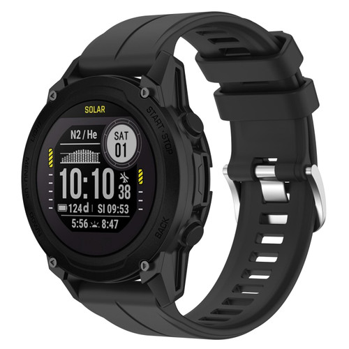For Garmin Forerunner 965 22mm Solid Color Silicone Watch Band(Black)