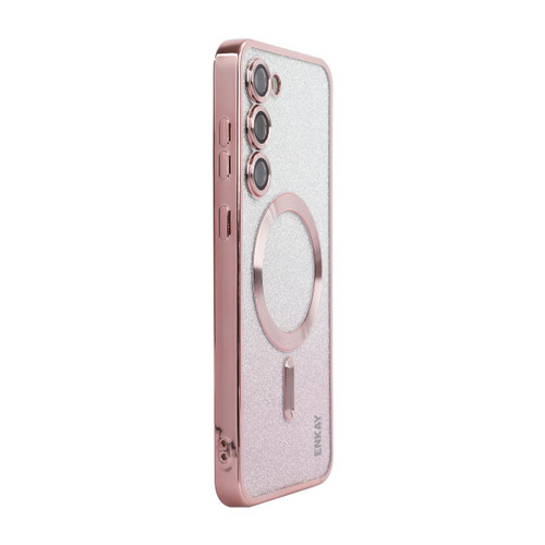 For Samsung Galaxy S24+ 5G ENKAY Hat-Prince Magnetic Glitter Plated TPU Phone Case with Lens Film(Pink) For Samsung Galaxy S24+ 5G ENKAY Hat-Prince Magnetic Glitter Plated TPU Phone Case with Lens Film(Pink)