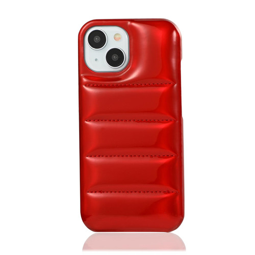For iPhone 15 Pro Laser Aurora Down Jacket All-inclusive Phone Case(Red)