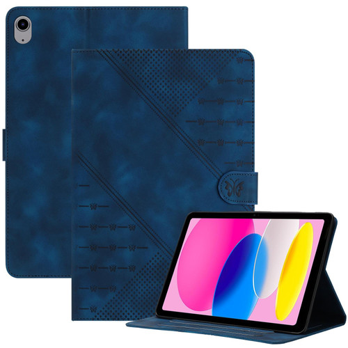 For iPad 10th Gen 10.9 2022 YX Small Butterfly Embossed Smart Leather Tablet Case(Royal Blue)