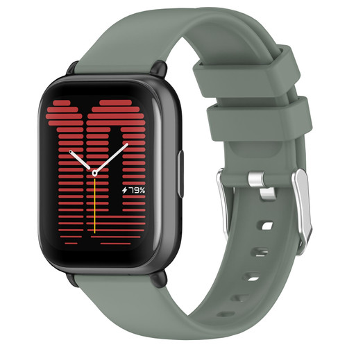 For Samsung Galaxy Watch 6 40mm 20mm Smooth Solid Color Silicone Watch Band(Olive Green)