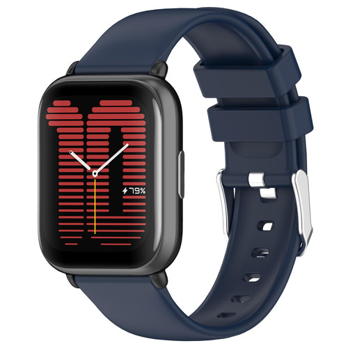 For Samsung Galaxy Watch Active 2 44mm 20mm Smooth Solid Color Silicone Watch Band(Midnight Blue)