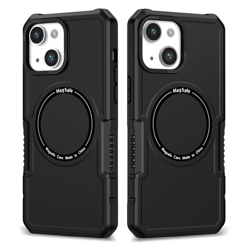 For iPhone 14 Plus MagSafe Shockproof Armor Phone Case(Black)