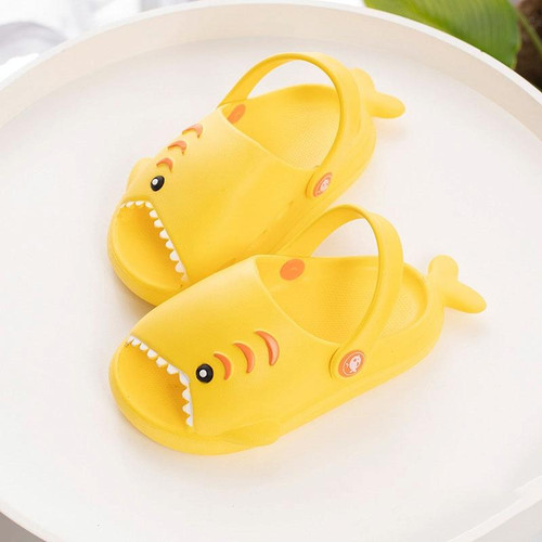 EVA Light Bottom Non-Slip Small Shark Slippers For Children, Size: 180(Yellow)
